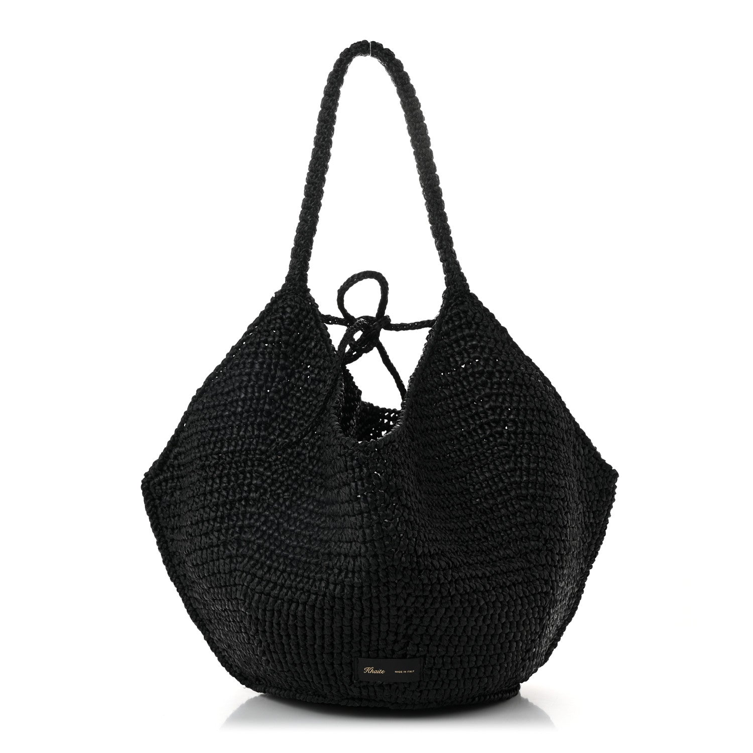 Khaite Raffia Medium Lotus Tote Black 1 of 9