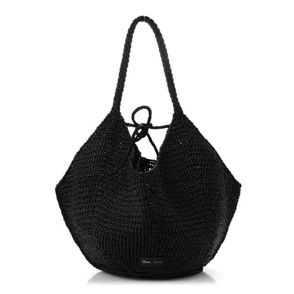 Khaite Raffia Medium Lotus Tote Black 1 of 9