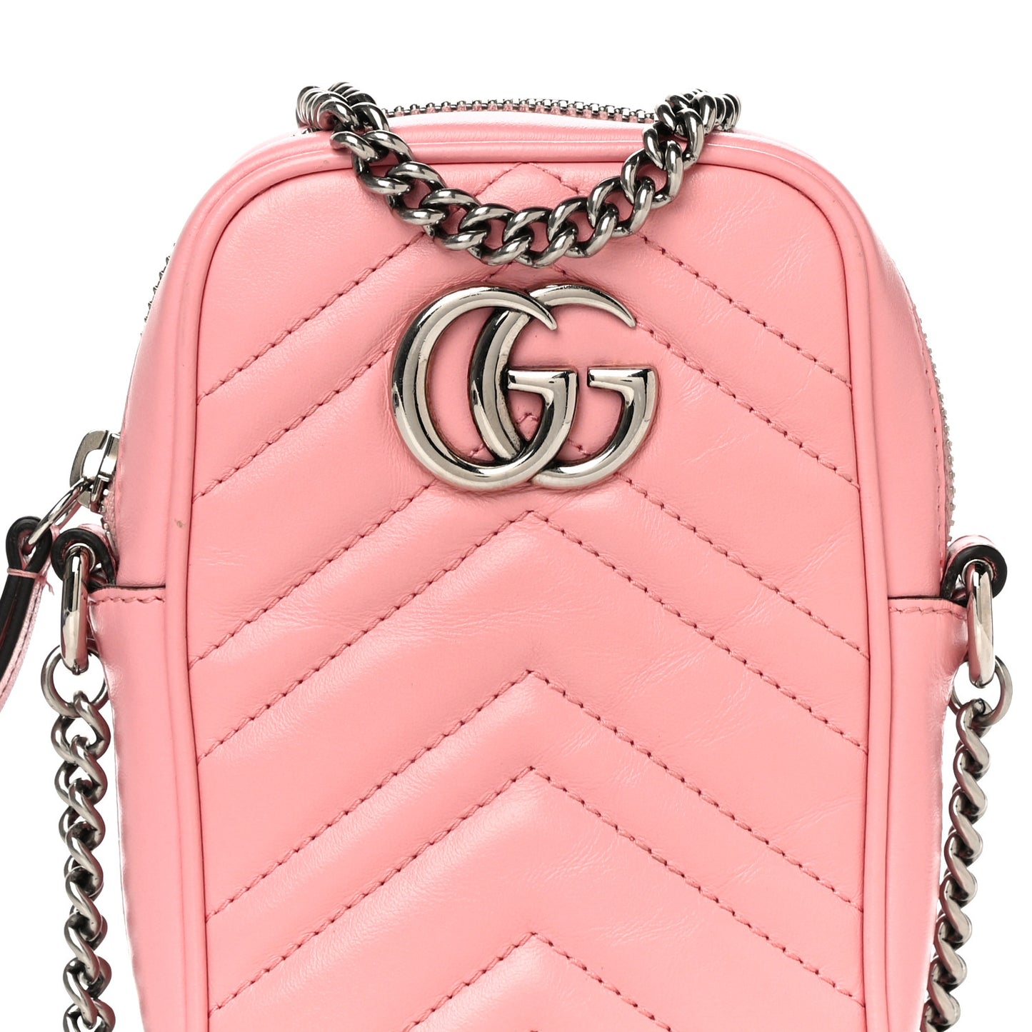 Calfskin Matelasse Mini GG Marmont Crossbody Bag Wild Rose