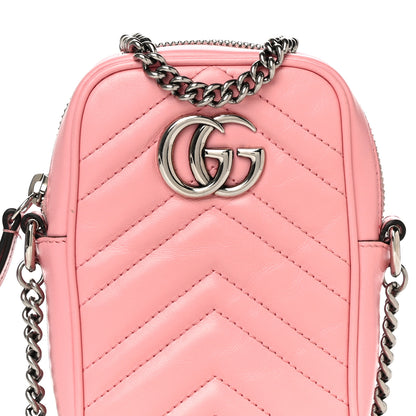 Gucci Calfskin Matelasse Mini GG Marmont Crossbody Bag Wild Rose 6 of 8