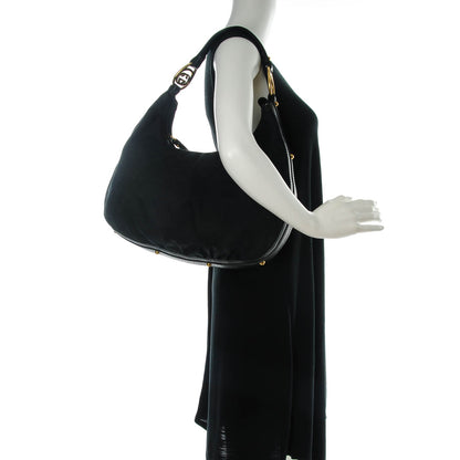 Gucci Monogram Interlocking Medium Hobo Black 2 of 7
