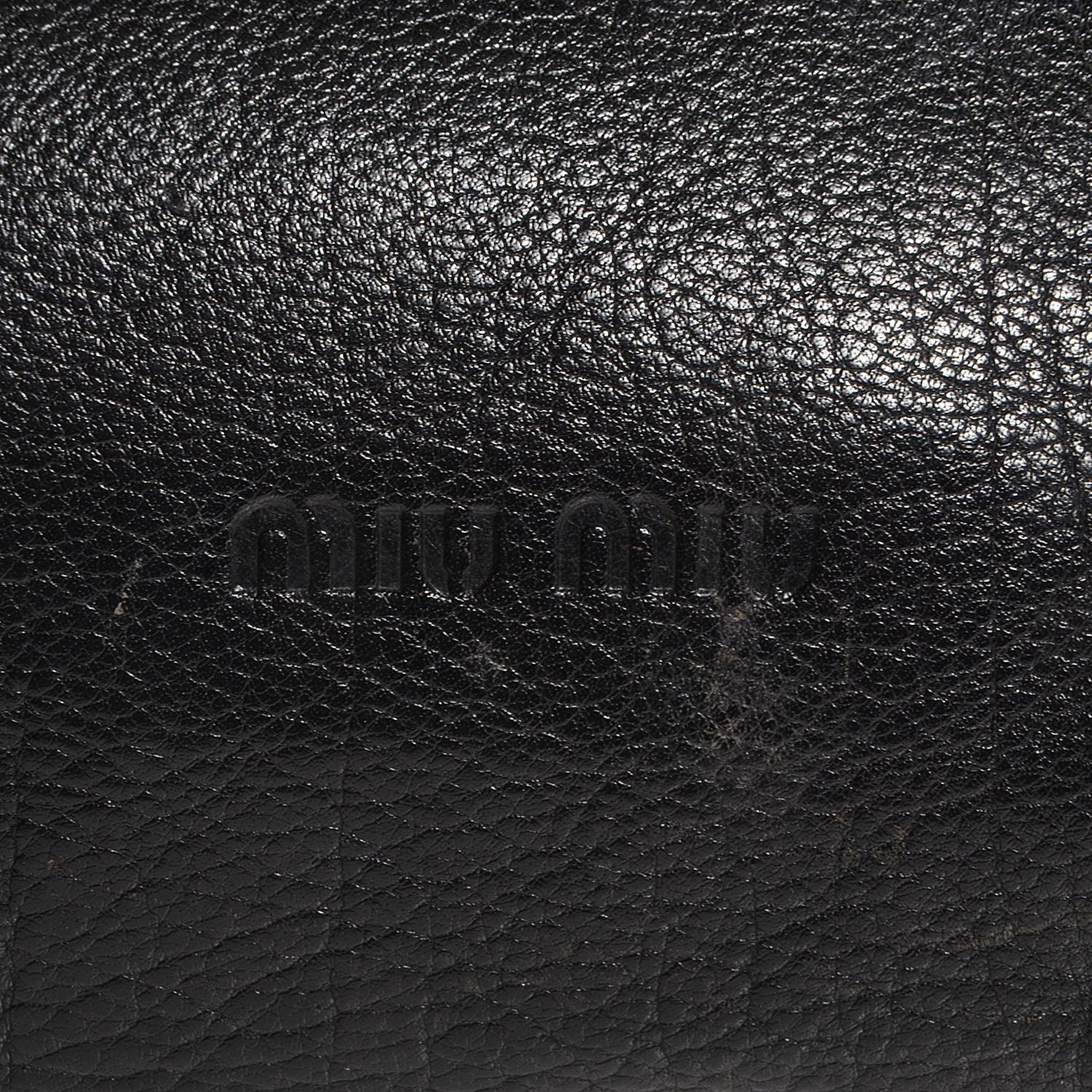 Miu Miu Buffalo Leather Tote Nero Black 7 of 7
