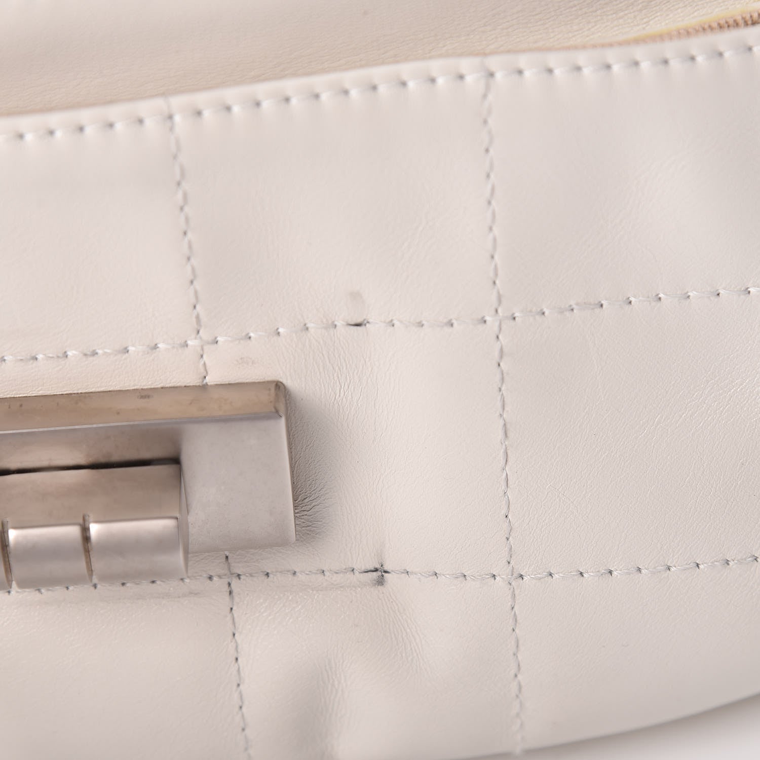 Chanel Calfskin Square Stitched Mademoiselle Shoulder Bag White 10 of 17