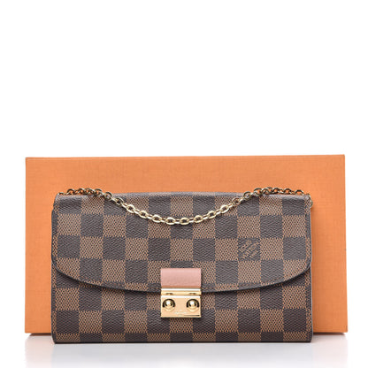 Louis Vuitton Damier Ebene Croisette Chain Wallet Rose Ballerine 8 of 8