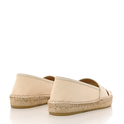 Gucci Canvas Logo Espadrilles 38.5 Greggio White 4 of 9