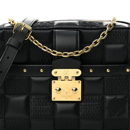 Louis Vuitton Lambskin Damier Quilt Troca MM Black 7 of 13