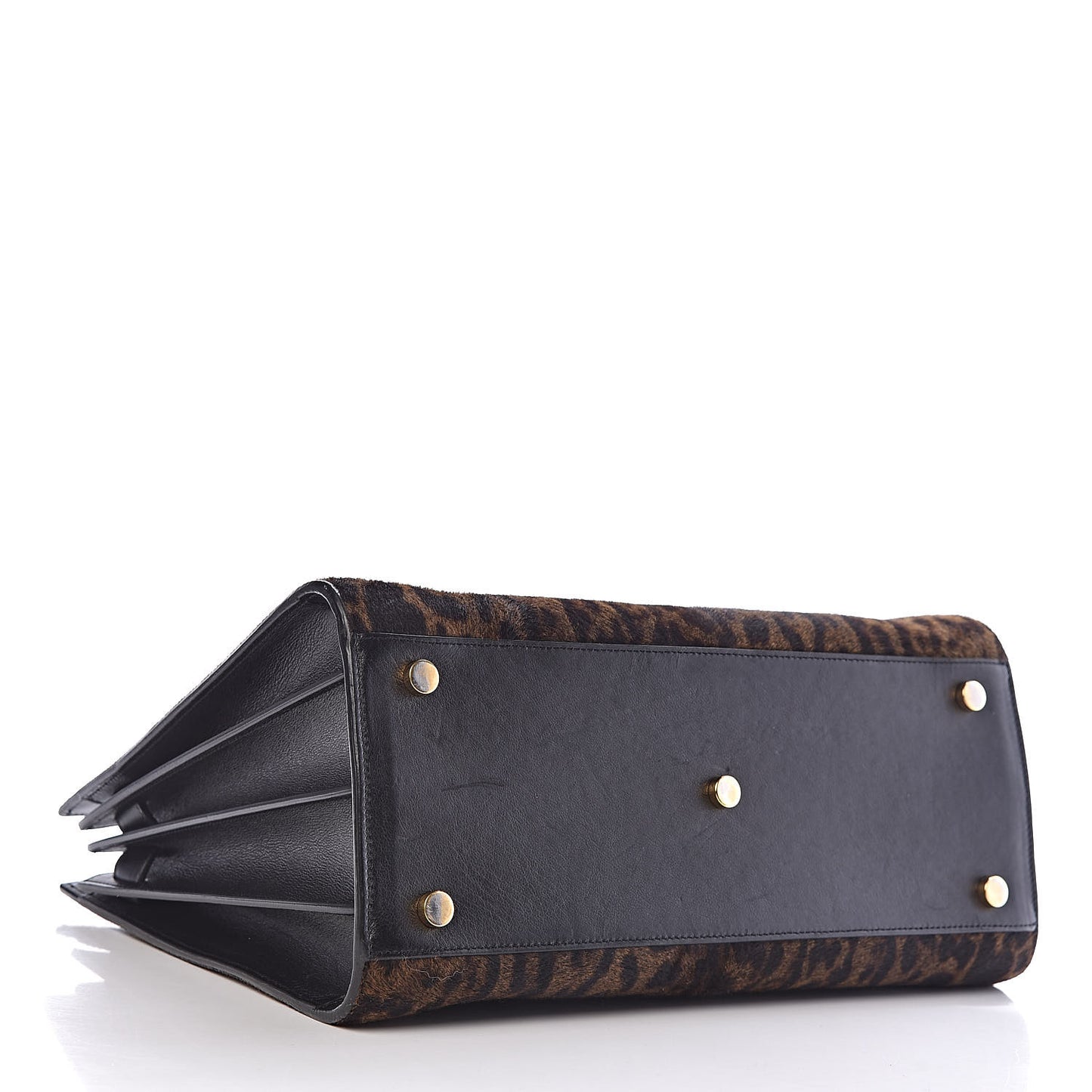 Calf Hair Leopard Print Small Sac De Jour Black