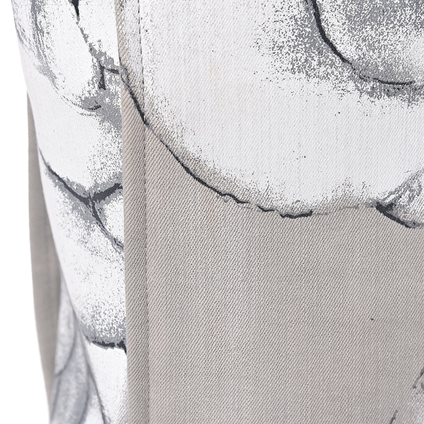 Canvas Medium Camellia Shopping Tote Grey Black