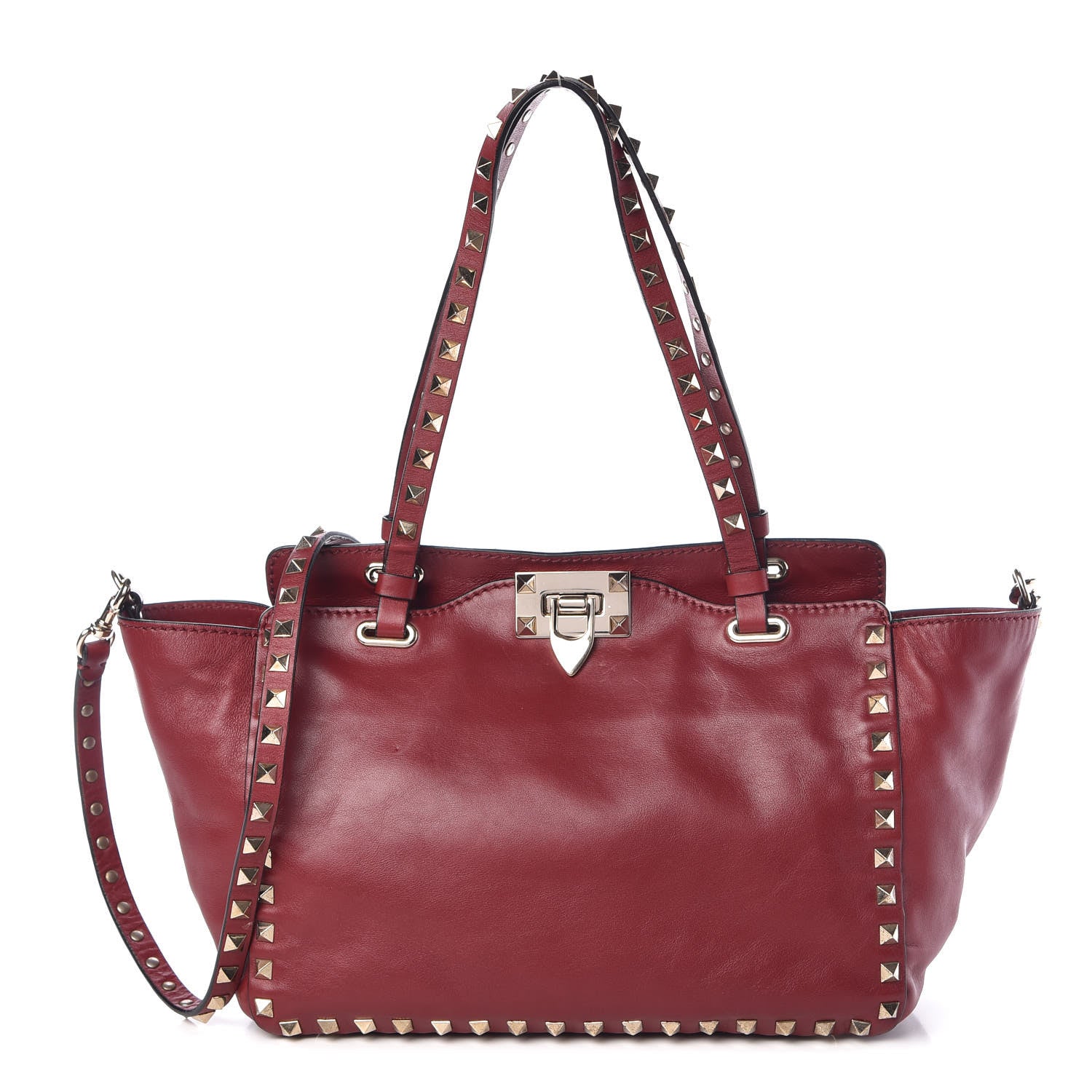 Valentino Garavani Vitello Small Rockstud Tote Rosso Valentino 1 of 11