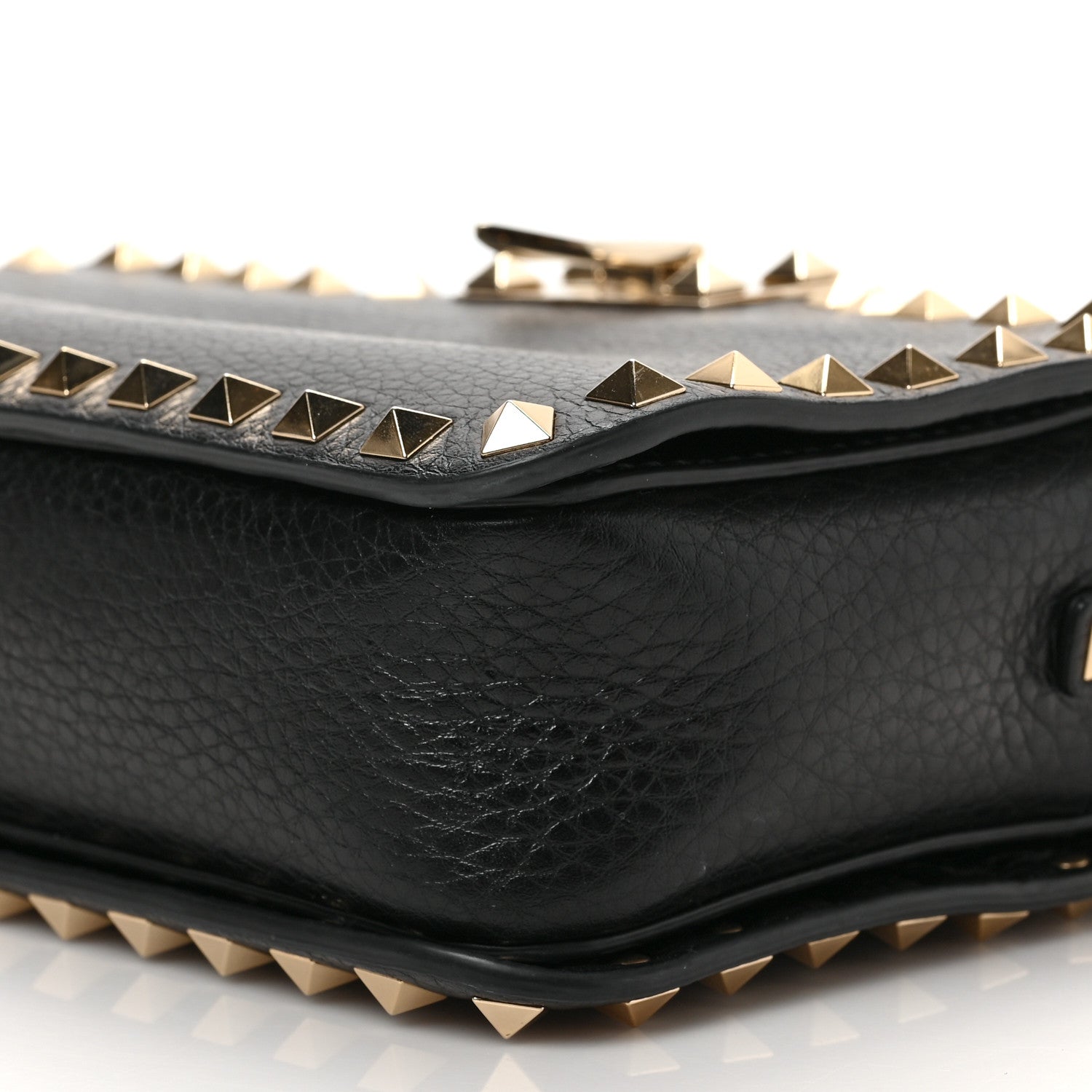 Valentino Garavani Grained Calfskin Rockstud Flip Lock Camera Crossbody Bag Black 8 of 8