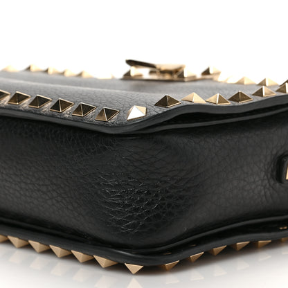 Valentino Garavani Grained Calfskin Rockstud Flip Lock Camera Crossbody Bag Black 8 of 8