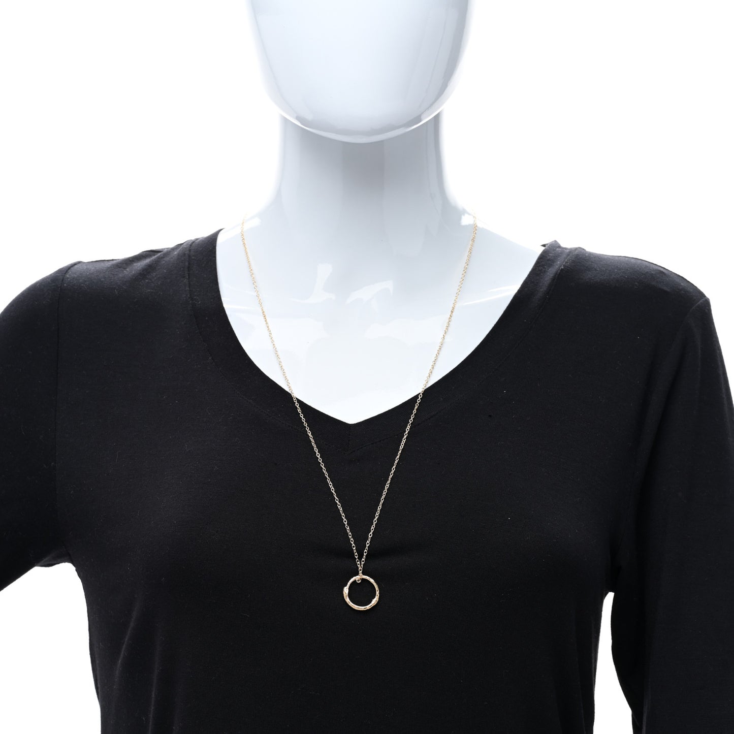 18K Yellow Gold Ouroboros Snake Ring Necklace