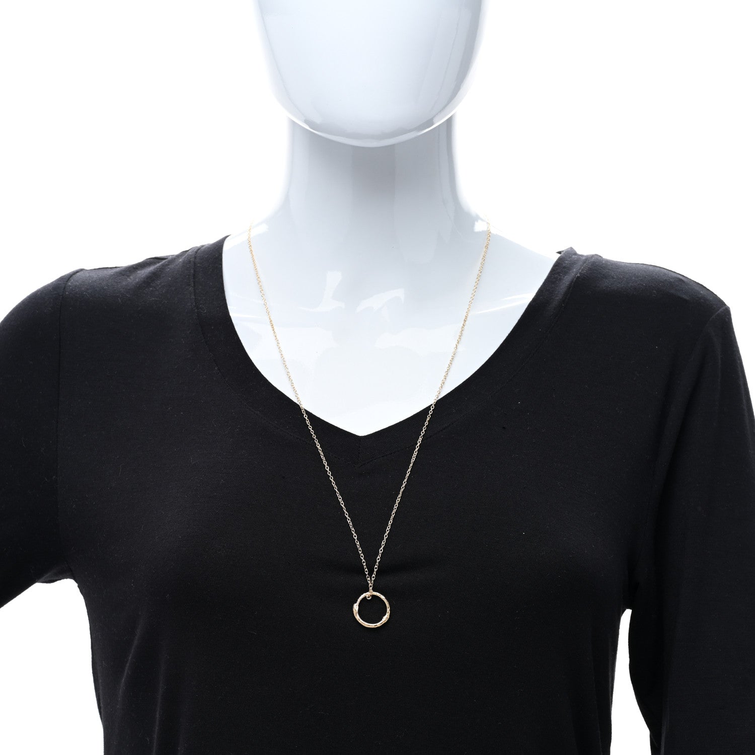 Gucci 18K Yellow Gold Ouroboros Snake Ring Necklace 3 of 5