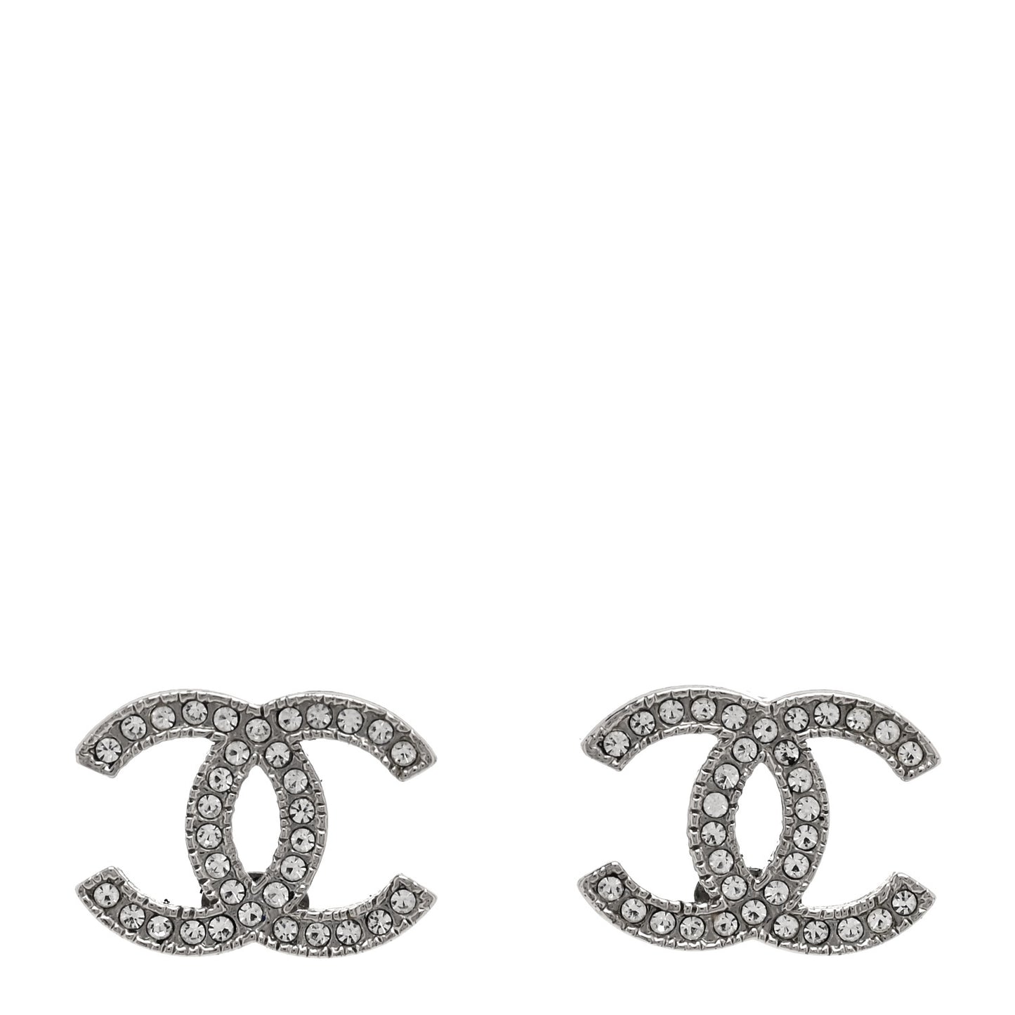 Crystal CC Earrings Silver