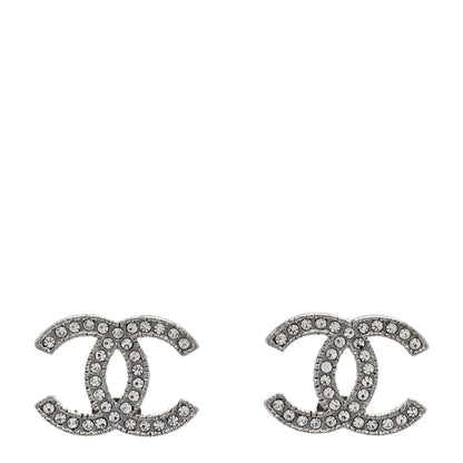 Chanel Crystal CC Earrings Silver 1 of 5