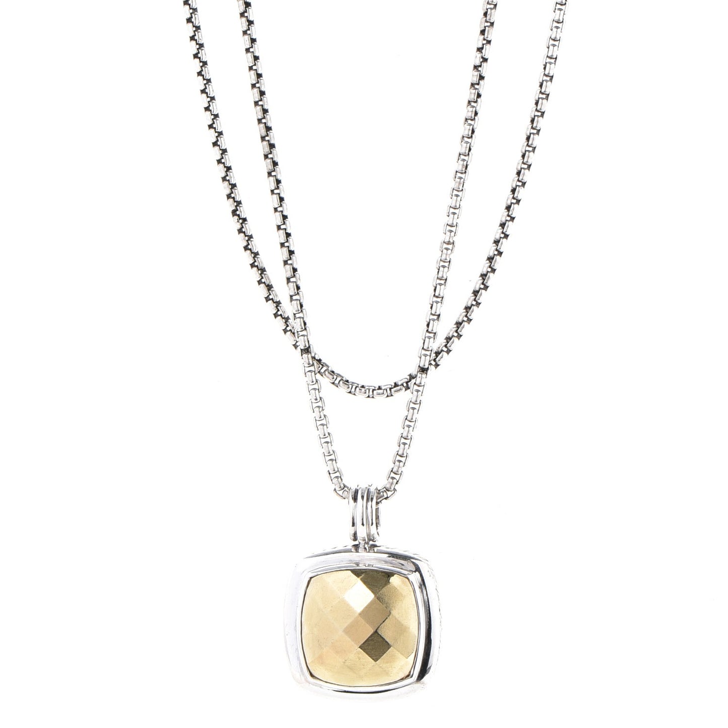 Sterling Silver 18K Gold 19mm Albion Dome Pendant Necklace