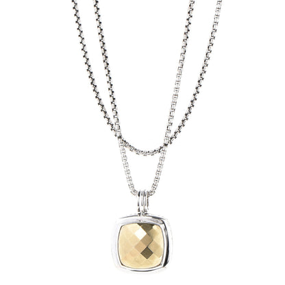 David Yurman Sterling Silver 18K Gold 19mm Albion Dome Pendant Necklace 1 of 6