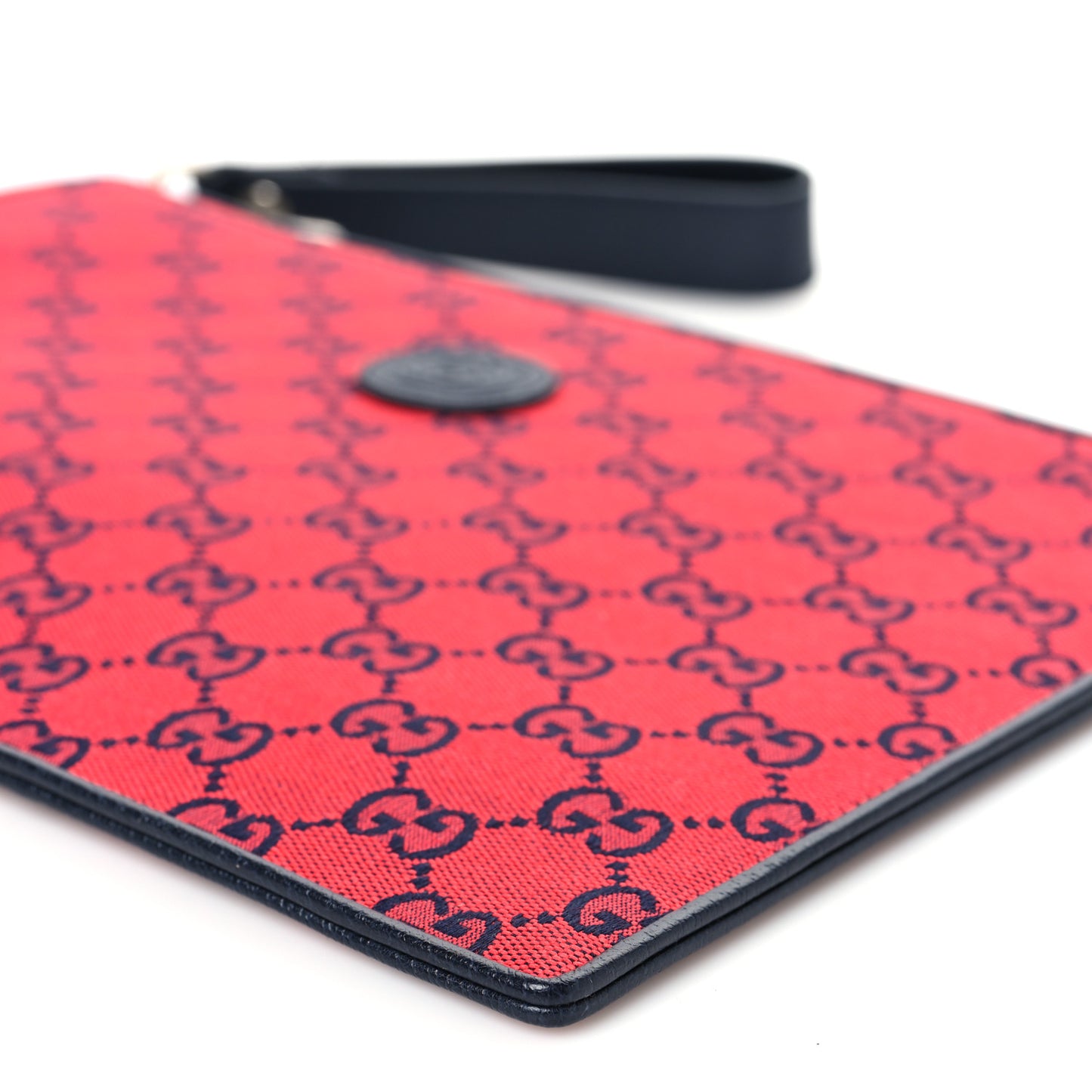Monogram Multicolor Retro Interlocking G Wristlet Pouch Red Blue