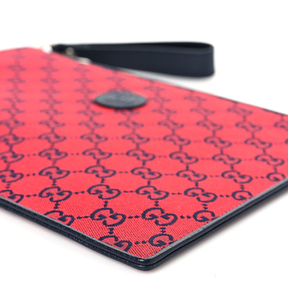 Gucci Monogram Multicolor Retro Interlocking G Wristlet Pouch Red Blue 10 of 11