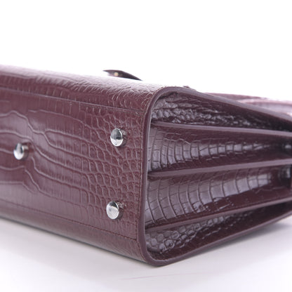 Saint Laurent Calfskin Crocodile Embossed Baby Sac De Jour Rouge 7 of 9