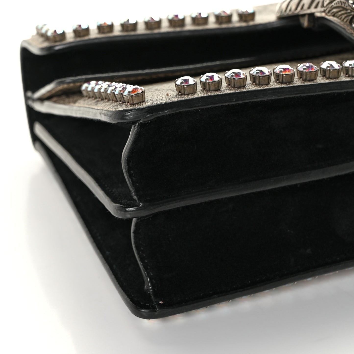 GG Supreme Monogram Crystal Small Dionysus Shoulder Bag Black