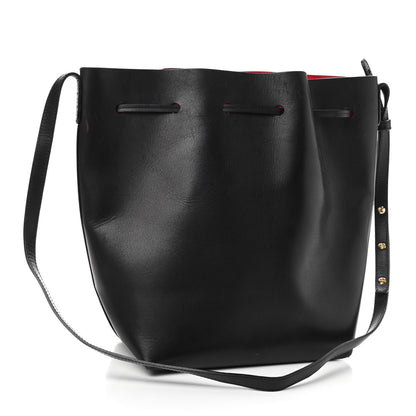 Mansur Gavriel Vegetable Tanned Calfskin Bucket Bag Black Flamma 2 of 11