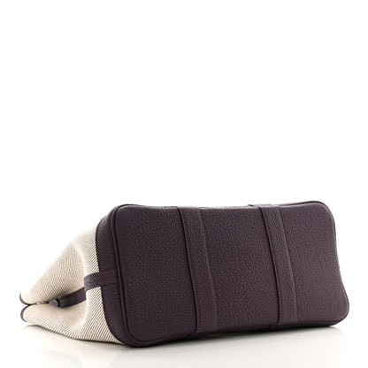 Hermes Twill H Negonda Garden Party 30 TPM Tote Ecru Cassis 4 of 11