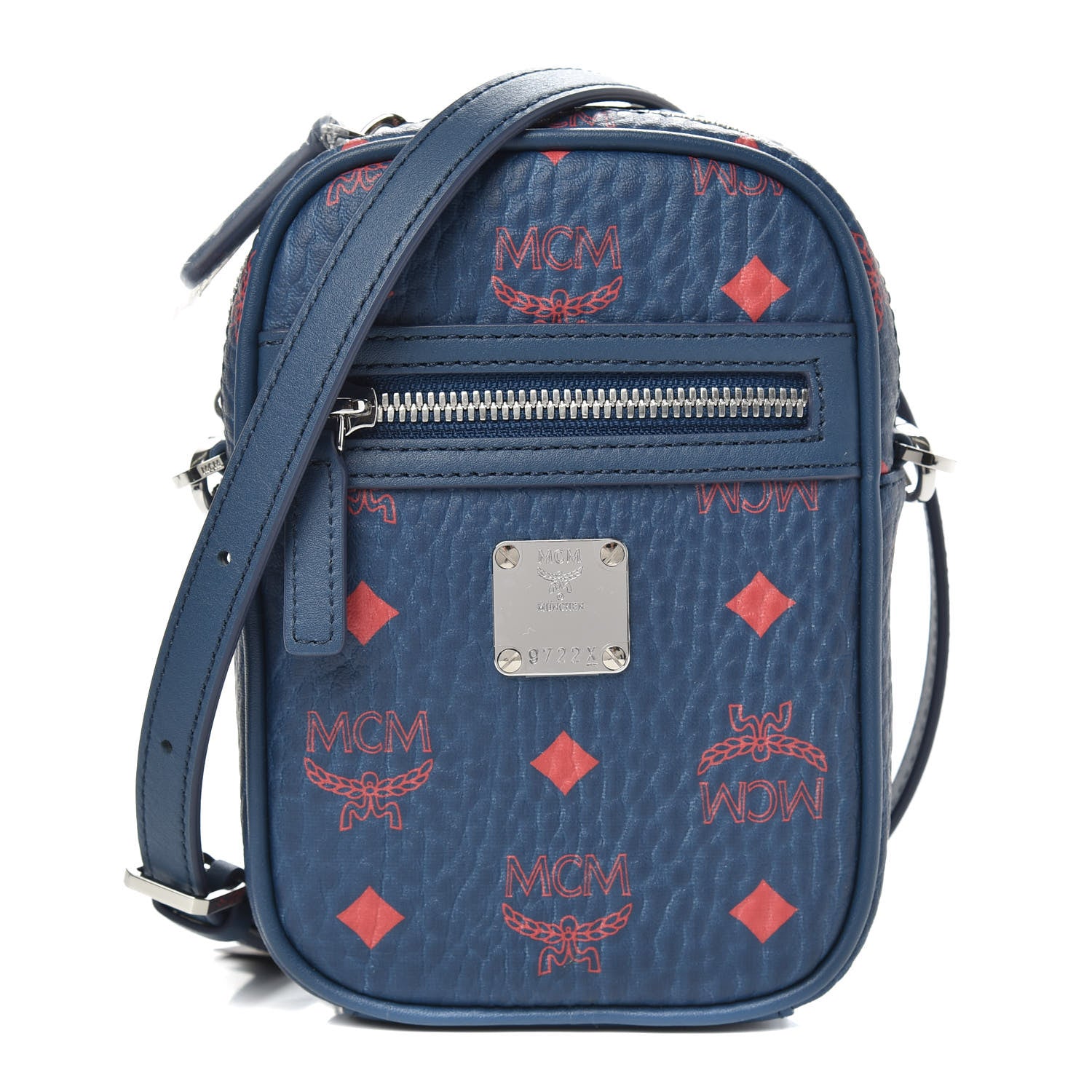 MCM Visetos X-Mini Crossbody Bag Deep Blue Sea 1 of 7