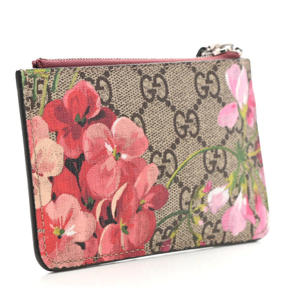 Gucci GG Supreme Monogram Blooms Key Ring Coin Case Beige Multicolor Dry Rose 3 of 7