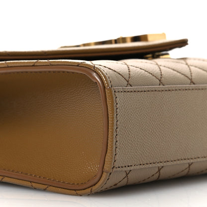 Saint Laurent Grain De Poudre Textured Mixed Matelasse Triquilt Medium Monogram Satchel Old Oil 9 of 10