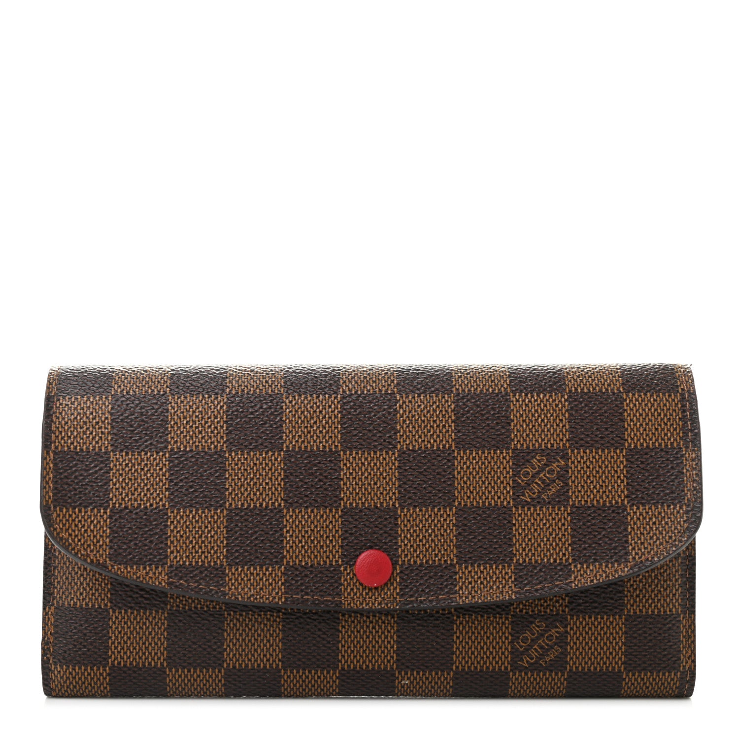 Louis Vuitton Damier Ebene Emilie Wallet Red 1 of 10