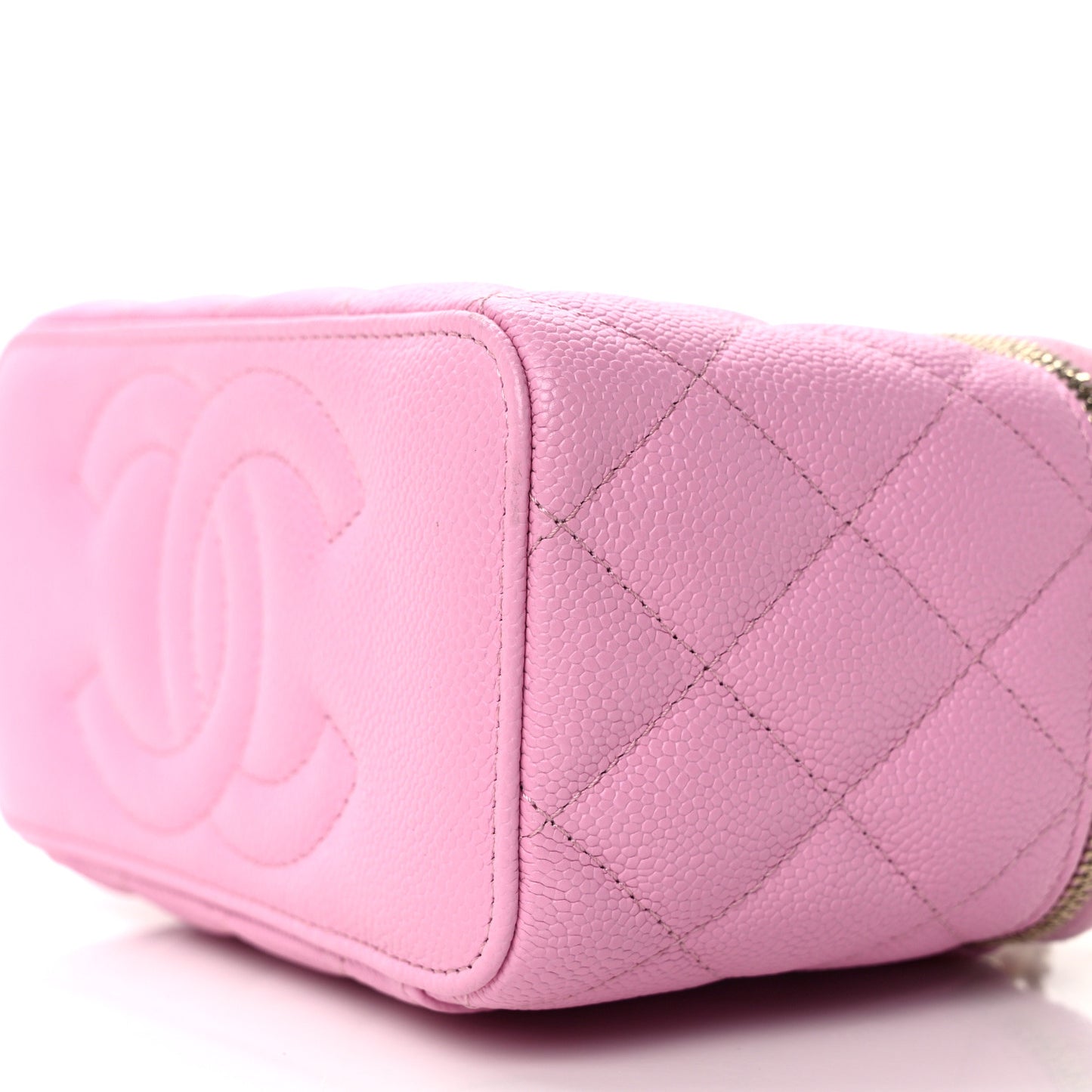 Caviar Quilted Sweetheart Vanity Case Pink
