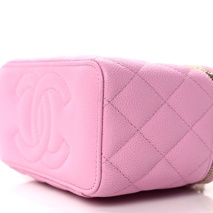 Chanel Caviar Quilted Sweetheart Vanity Case Pink 10 of 14