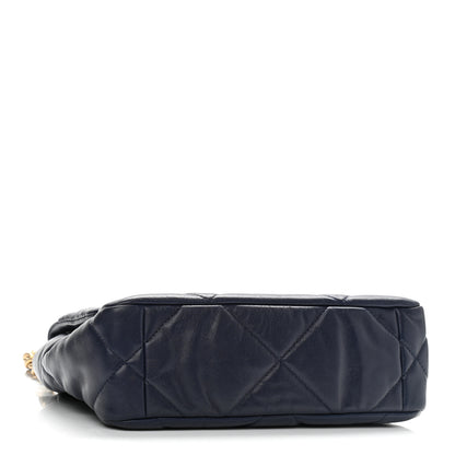 Chanel Lambskin Quilted Medium Chanel 19 Flap Navy Blue 3 of 9