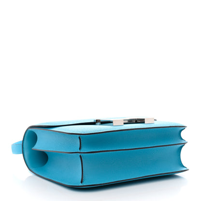 Hermes Epsom Enamel Constance 24 Bleu du Nord Rouge 4 of 10