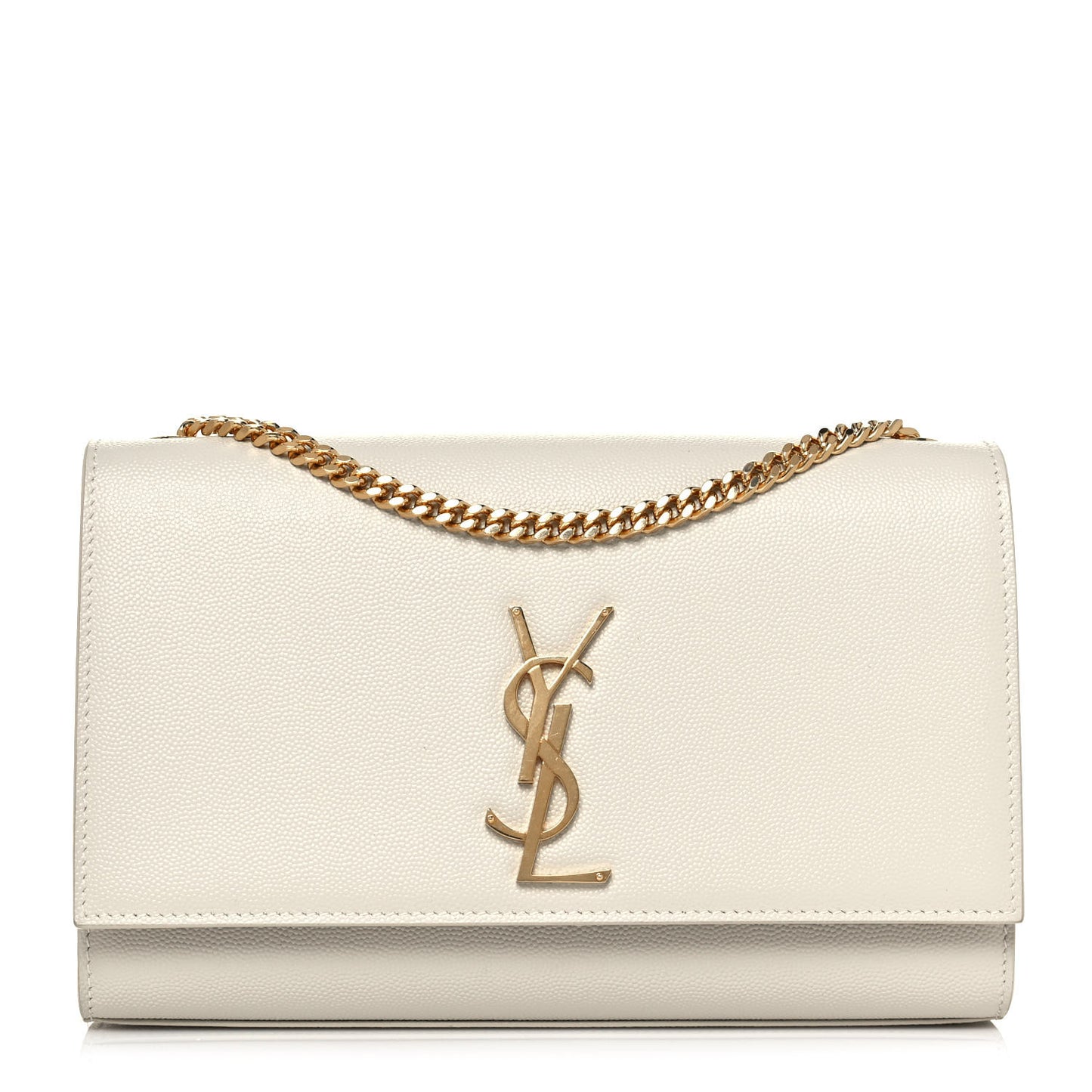 Grain De Poudre Medium Classic Monogram Kate Satchel Blanc Vintage