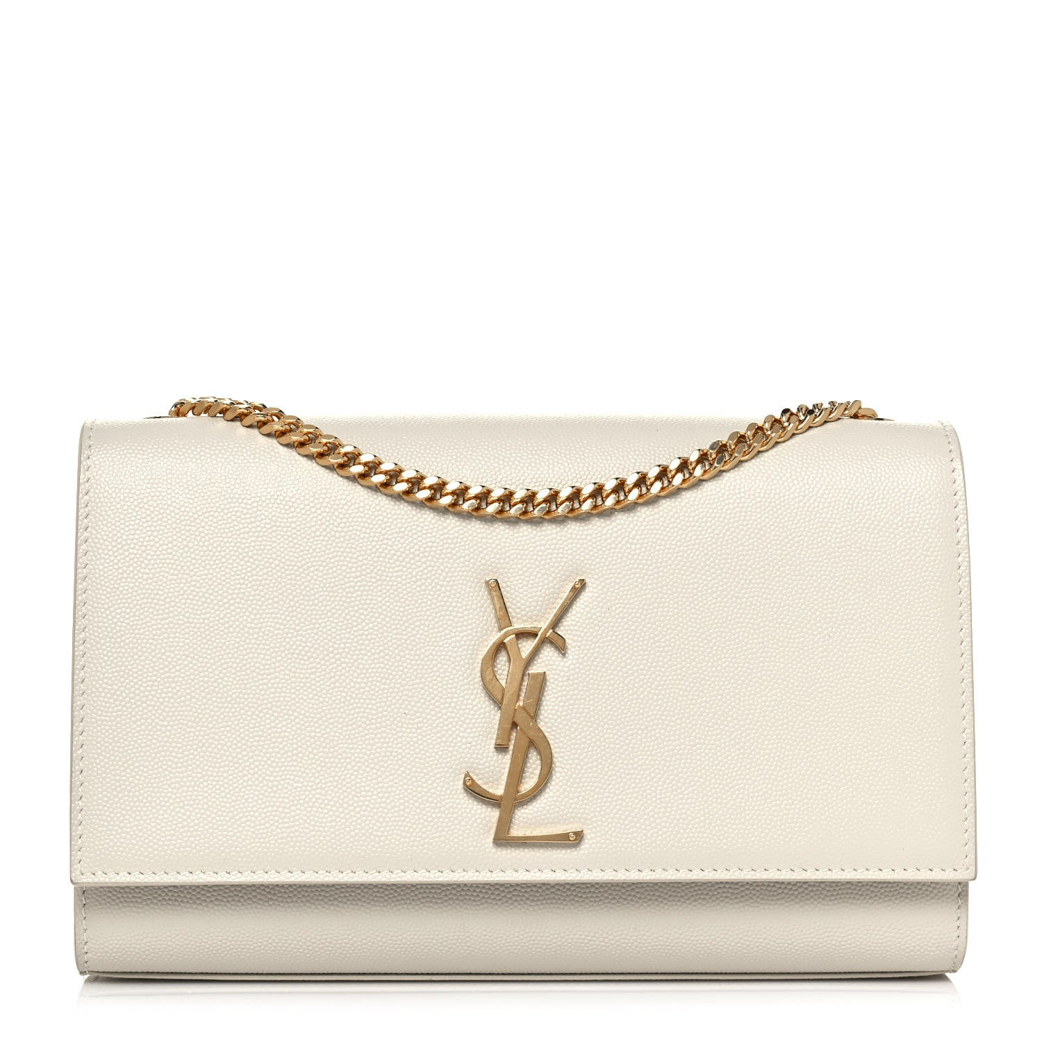Saint Laurent Grain De Poudre Medium Classic Monogram Kate Satchel Blanc Vintage 1 of 12