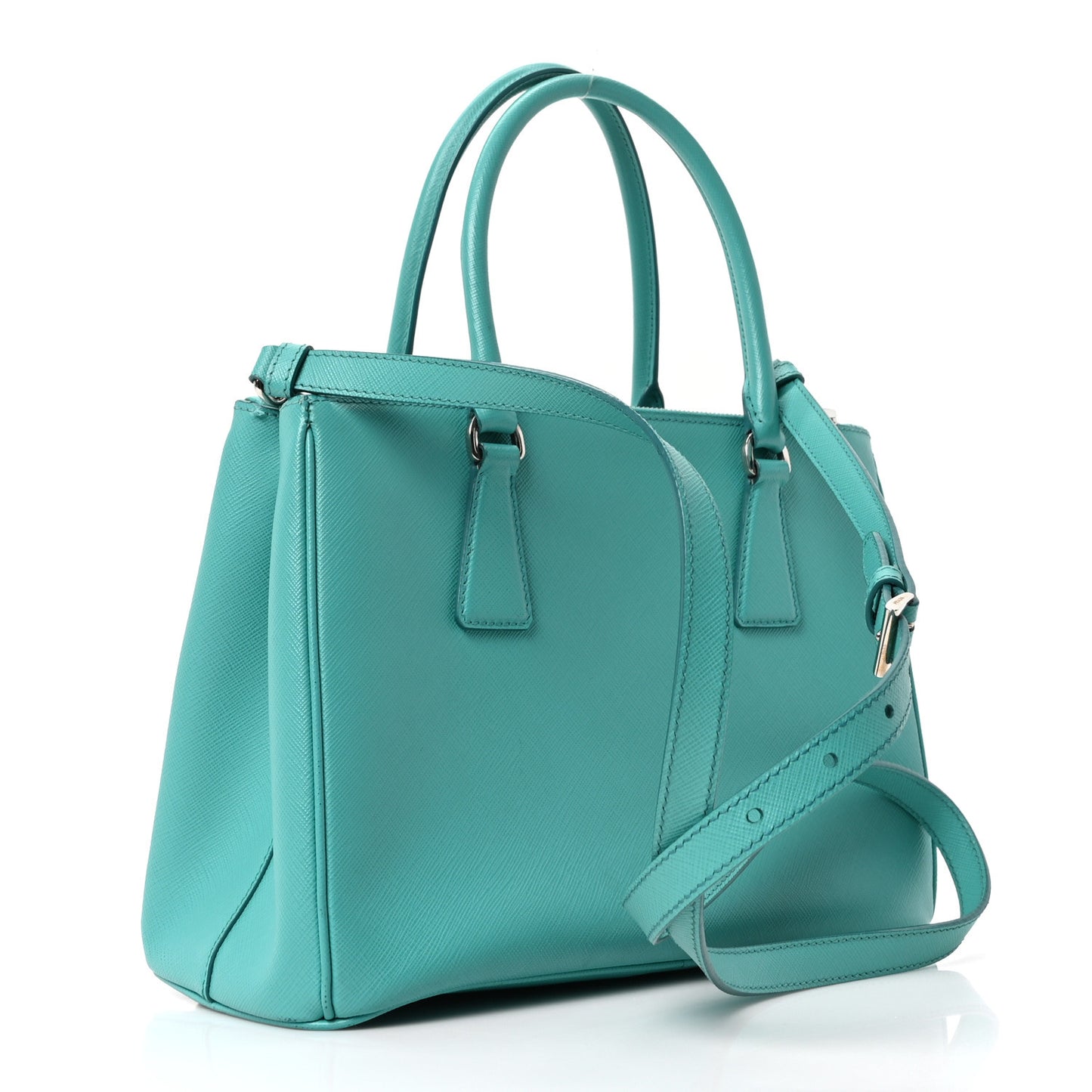 Saffiano Lux Galleria Small Double Zip Tote Turchese