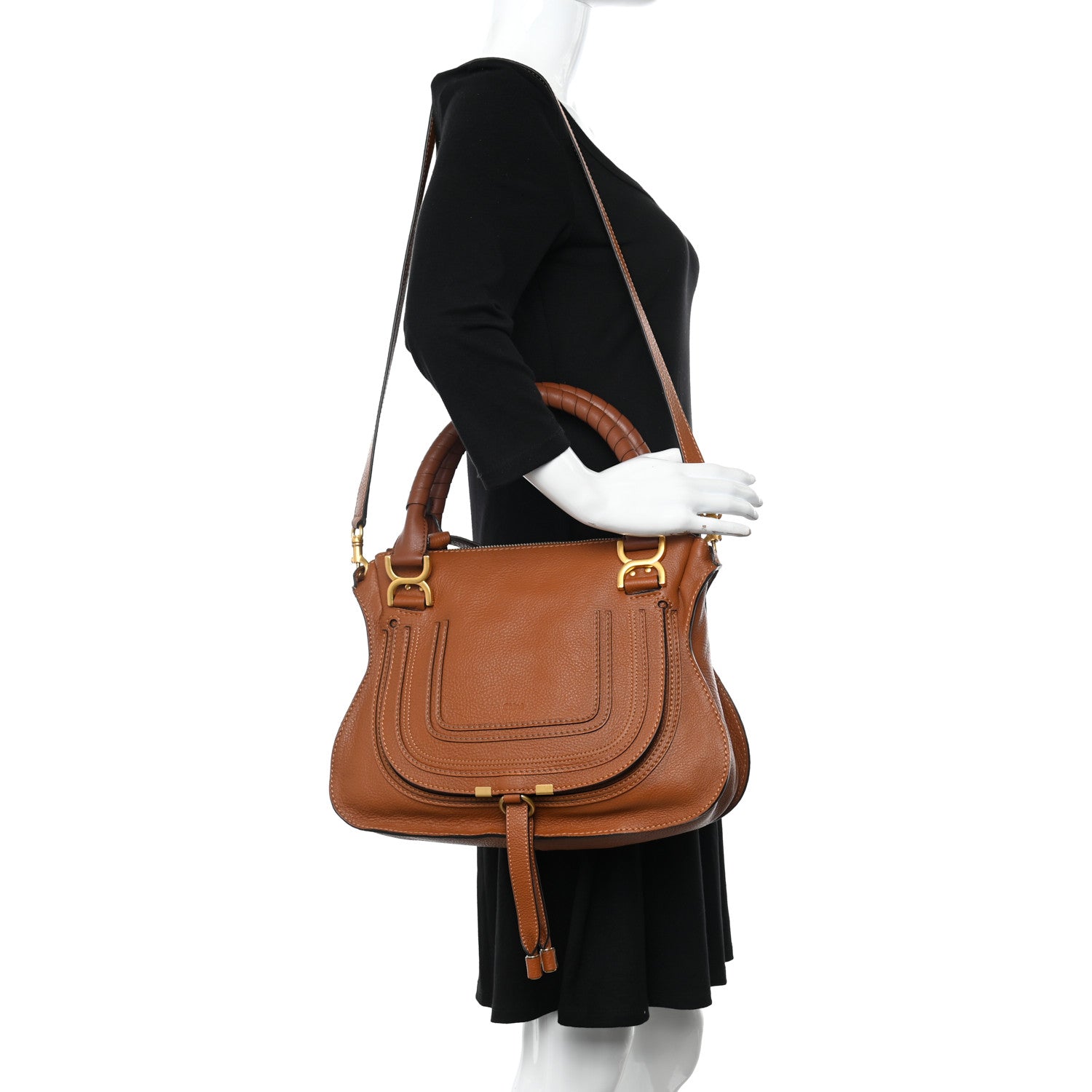 Chloe Calfskin Medium Marcie Satchel Tan 2 of 10