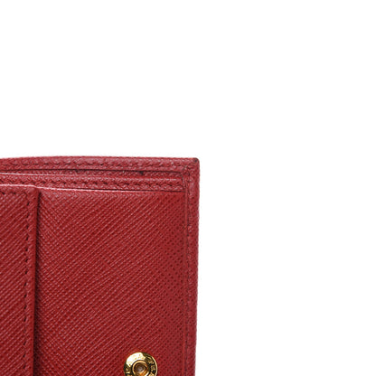 Prada Saffiano Metal Bi-Fold Wallet Fuoco 6 of 8
