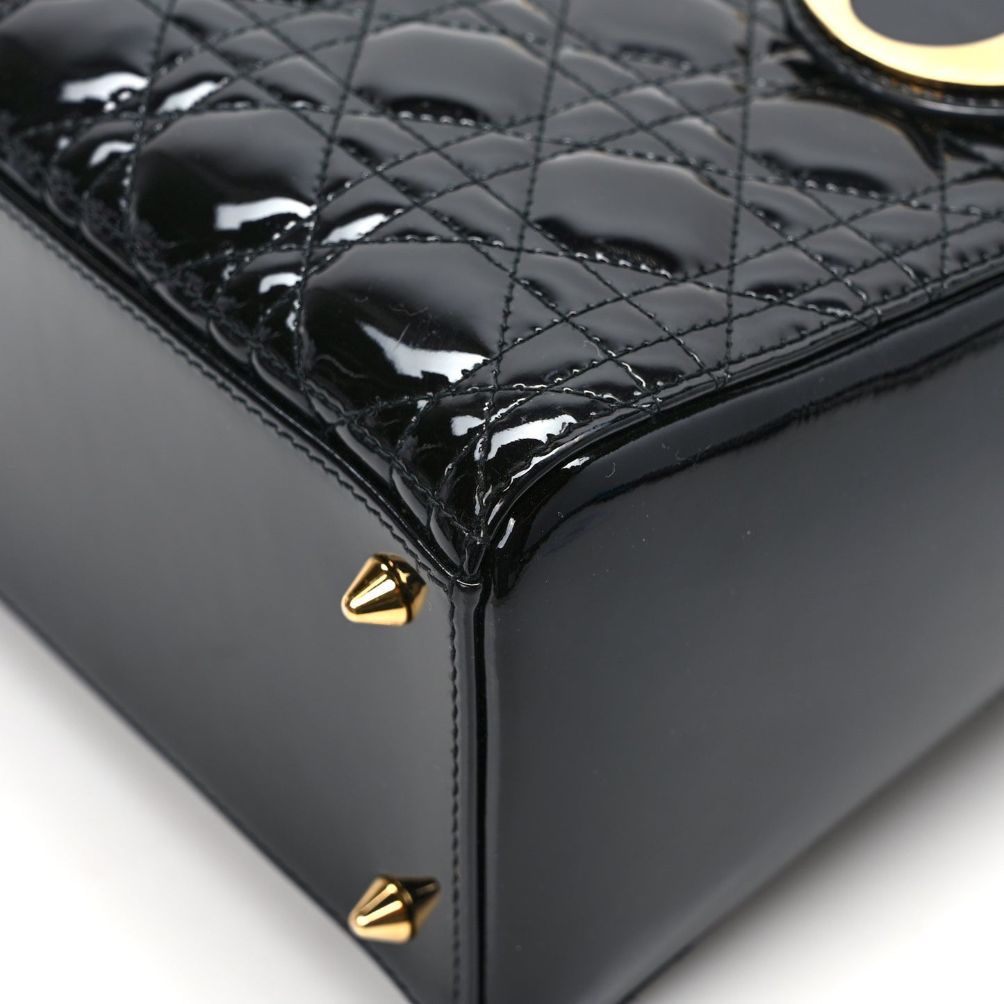 Patent Cannage Medium Lady Dior Black