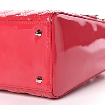 Christian Dior Patent Cannage Medium Lady Dior Fuchsia 9 of 11
