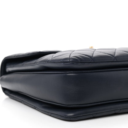 Chanel Lambskin Quilted Large Trendy CC Flap Dual Handle Bag Navy Blue 9 of 11