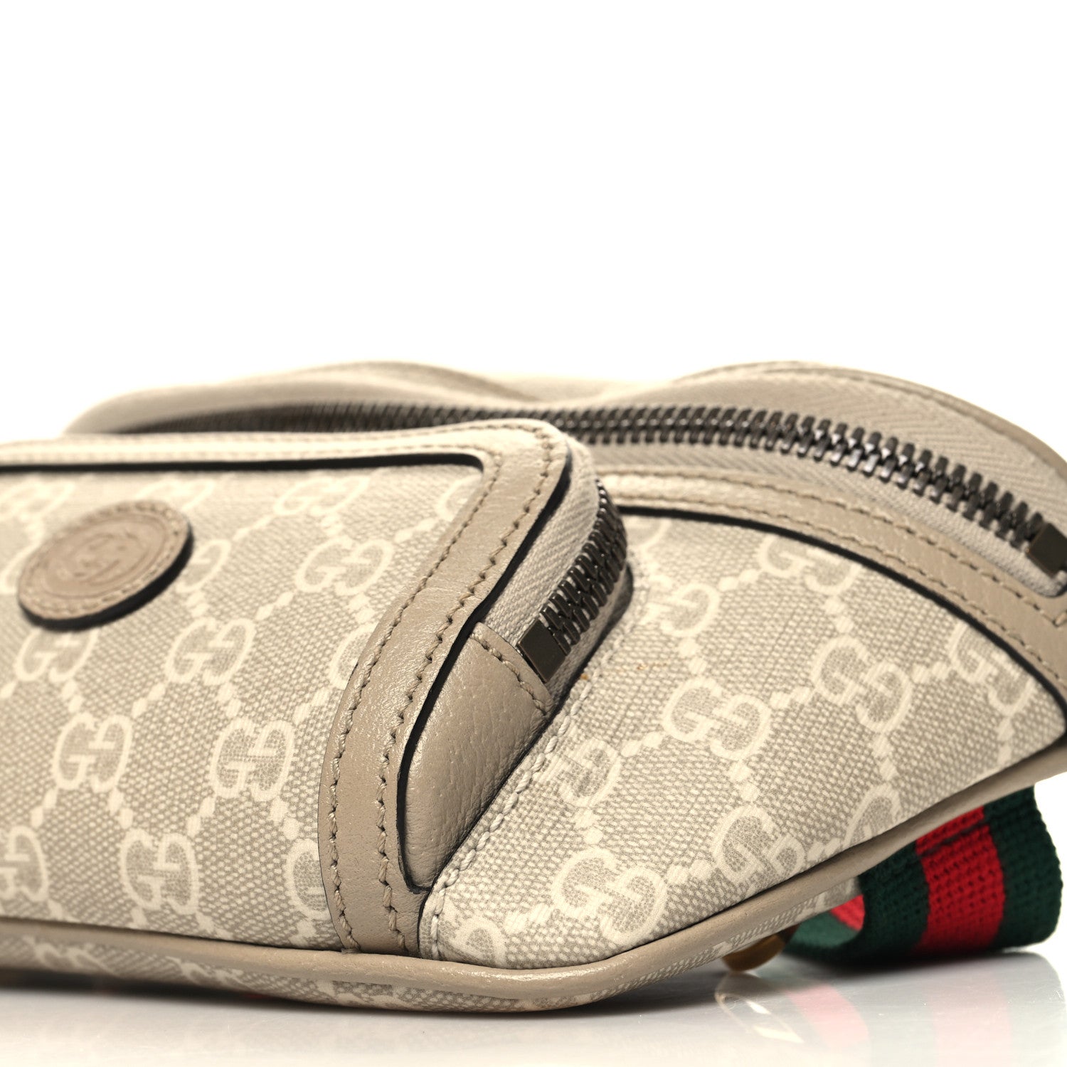 Gucci GG Supreme Monogram Textured Calfskin Web Retro Interlocking G Belt Bag Beige Mystic White Oatmeal 10 of 12