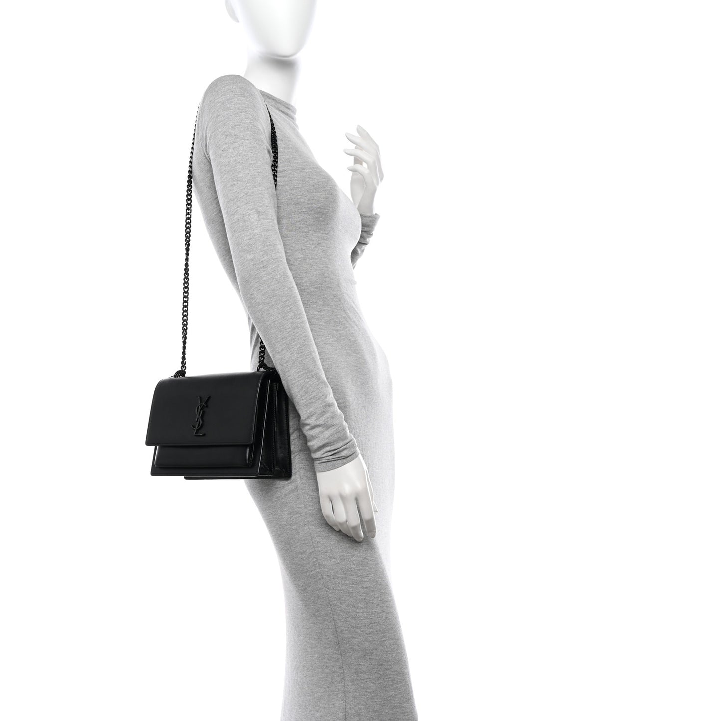 Calfskin Medium Monogram Monochrome Sunset Black