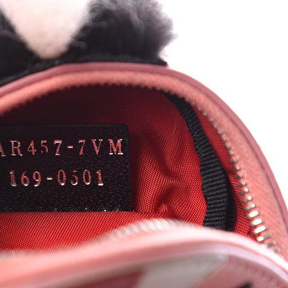 Fendi Vitello Dolce Elaphe Crystal Nutria Fox Fur Monster Eyes Mini Backpack Charm Bois de Rose Black Multicolor 6 of 12