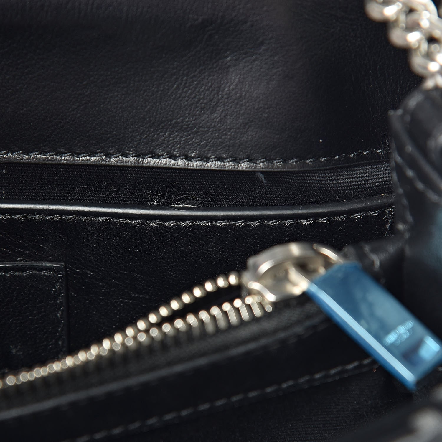 Saint Laurent Calfskin Y Quilted Studded Monogram Small Loulou Chain Satchel Black 14 of 15