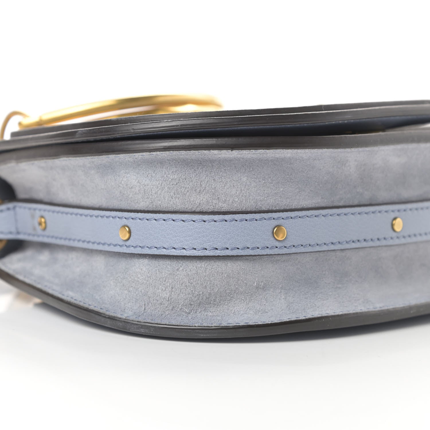 Chloe Calfskin Suede Small Nile Bracelet Bag Cloudy Blue 9 of 11