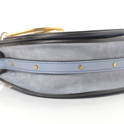 Chloe Calfskin Suede Small Nile Bracelet Bag Cloudy Blue 9 of 11