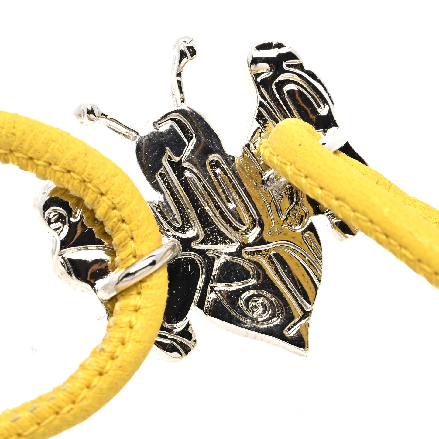 Calfskin Bee Bracelet Silver Yellow